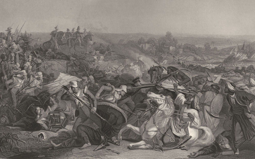 PAKISTAN. The Battle of Miani c1870 old antique vintage print picture
